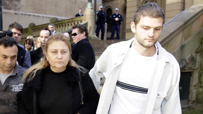 Frederika Bromwich and son Phillip Zervas, mother and brother of Guildford-based Hells Angels bikie gang sergent-at-arms Peter Zervas, who died in the airport brawl.