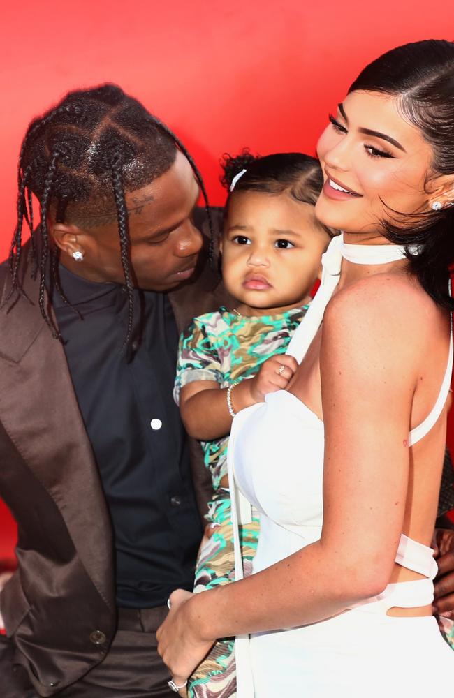 Travis Scott and Kylie Jenner in 2019. Picture: Tommaso Boddi/Getty Images for Netflix