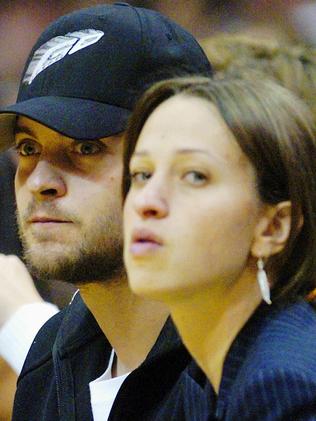 Tobey Maguire with then girlfriend Jennifer Meyer in 2003. Picture: AP