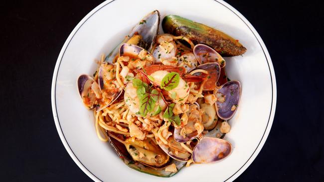 Seafood pasta at Ned's Bake. Picture Andrew Tauber