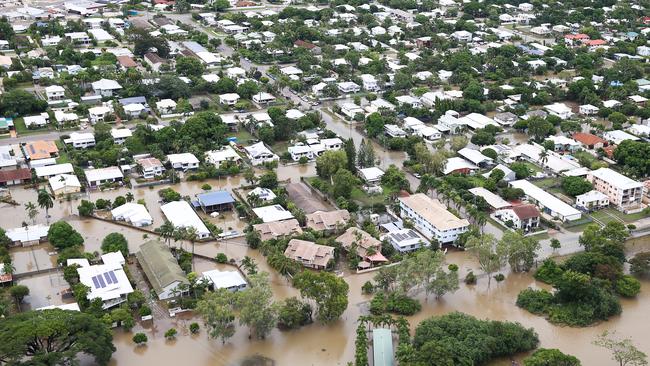 Flooded homes in Townsville in 2019. Picture: AAP/Dave Acree