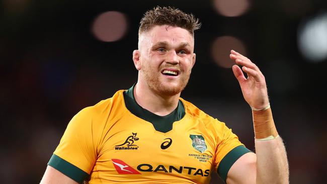 Wallabies debutant Lachlan Swinton was unlucky to be sent off. Picture: Getty Images