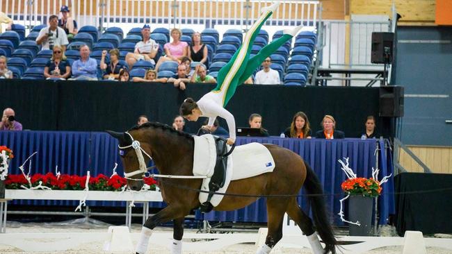 At 17 Cr Vandepeear represented Australia at the equestrian vaulting Junior World Championships in France. Picture: Supplied
