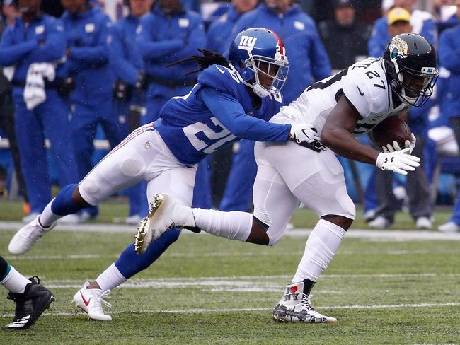 The Jaguars suffered a blow when Leonard Fournette (R) left the game in the first half. Picture: Getty