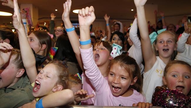 Seriously excited young fans screamed at the top of their lungs during the show. Picture: AAP/David Swift.