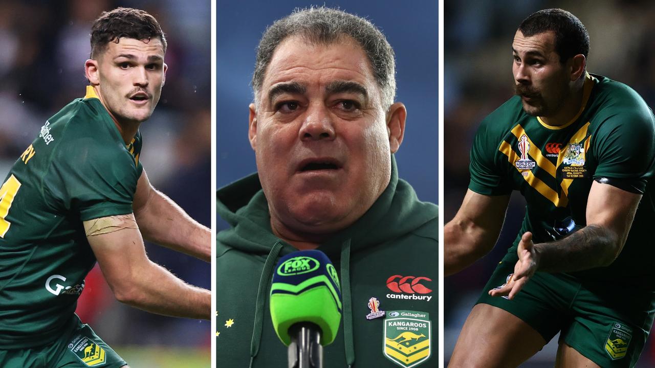 Nathan Cleary, Mal Meninga and Reagan Campbell-Gillard.