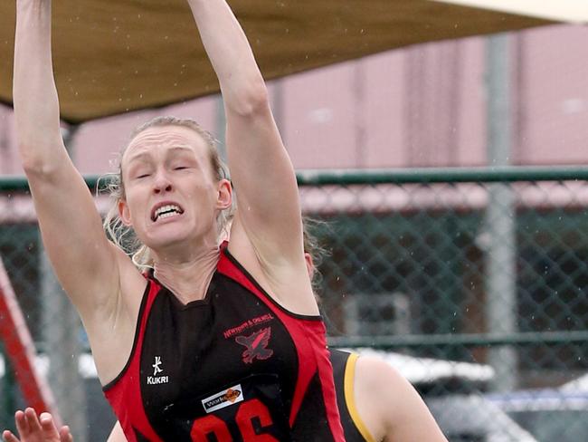 Netball A Grade GFL: Newtown & Chilwell v Colac.Newtown & Chilwell goal shooter Julia Woolley Picture: Mark Wilson