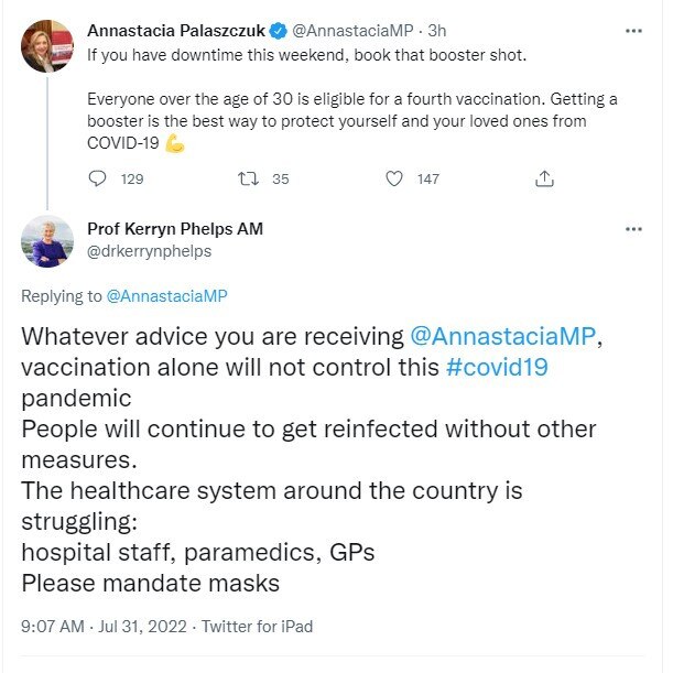 Former AMA president Dr Kerryn Phelps responds to a tweet from the Queensland Premier.