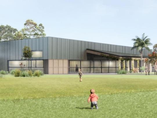 An artist's impression of the  the proposed new  Warriewood Valley Community Centre at the corner of Pittwater and Jackson roads . Picture: Northern Beaches Council