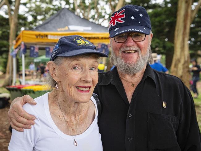 Gabrielle Uren and Eddie Kemp at the Toowoomba Australia Day celebrations at Picnic Point, Sunday, January 26, 2025. Picture: Kevin Farmer