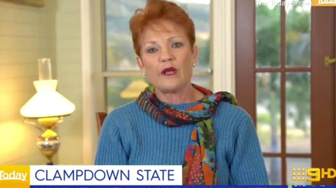 Pauline Hanson was axed from the Today show after her appearance on Monday morning. Picture: Nine