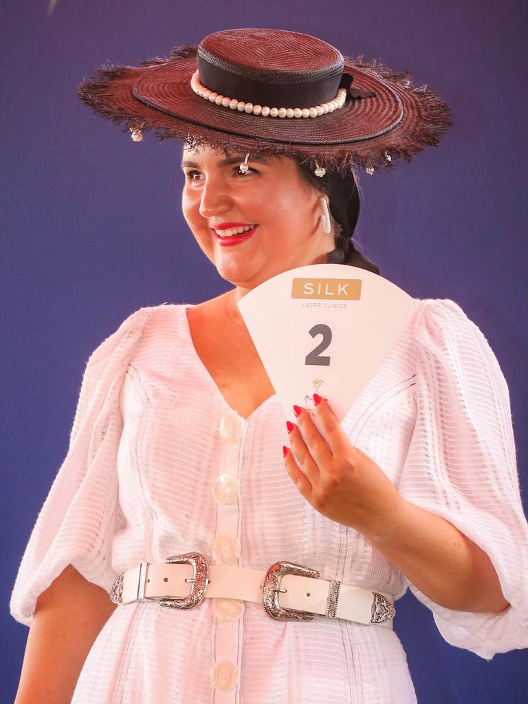 Kim Watkinson at the 2021 Darwin Cup Carnival Derby Day. Picture: Glenn Campbell