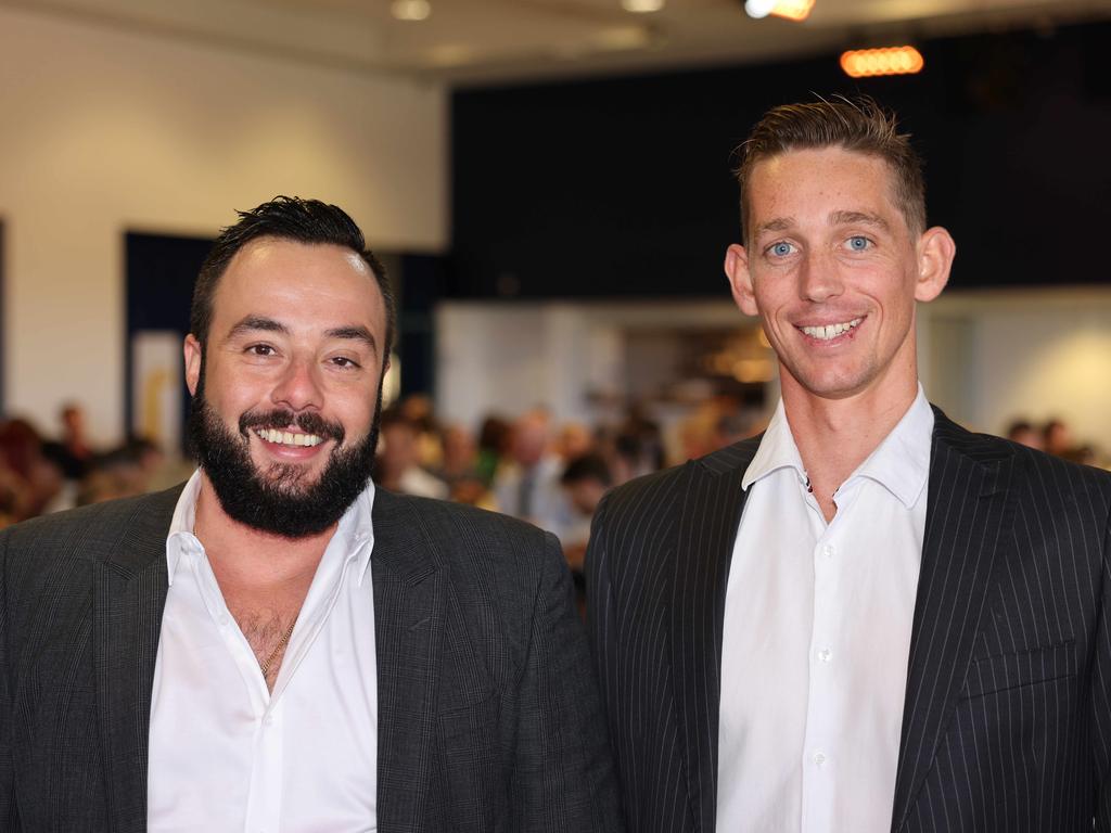 Damien Manganaro and Sean Phillips at the Storyfest – Boost Your Business – luncheon at Bond University. Picture, Portia Large.