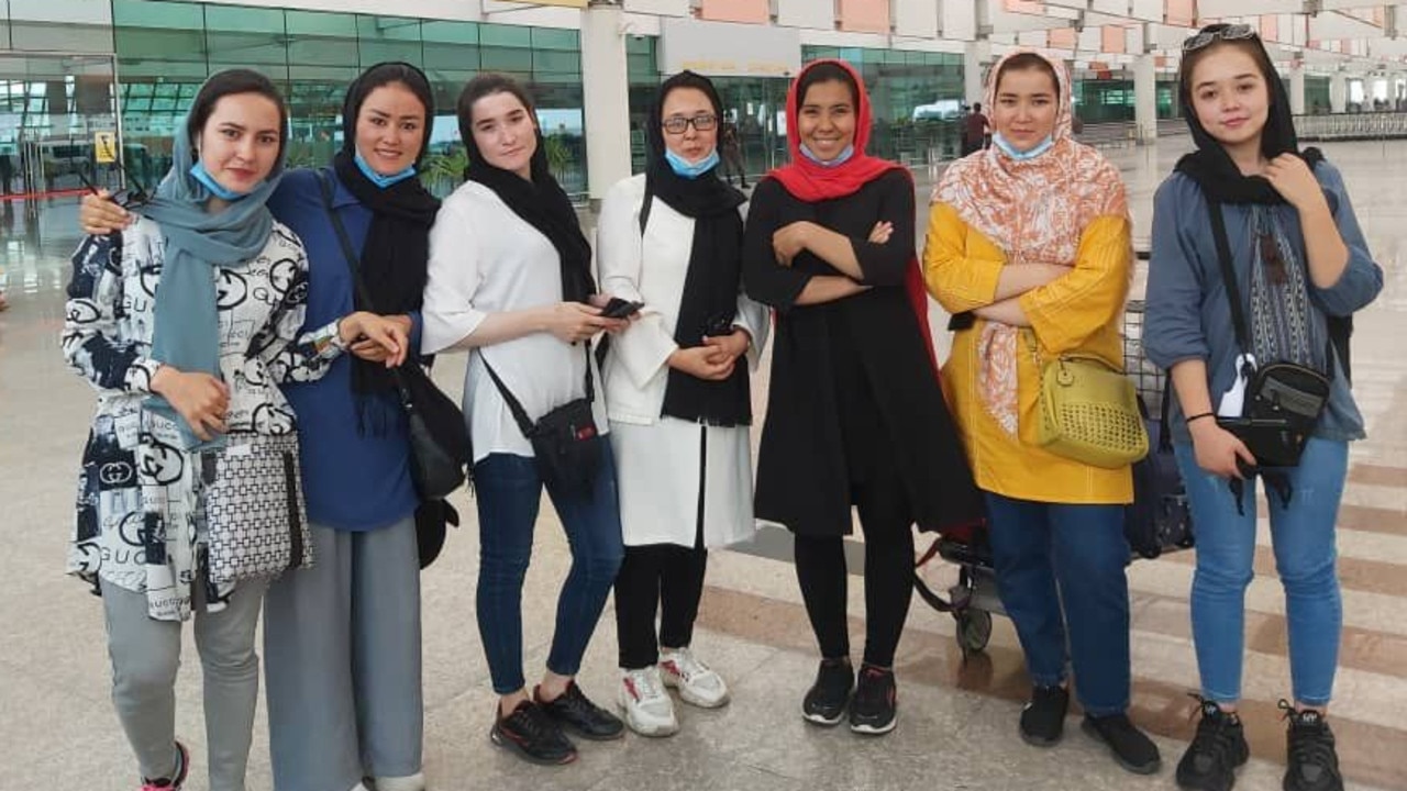 Seven female taekwondo athletes who fled Taliban controlled Afghanistan and have been granted refugee status in Australia Picture: Supplied