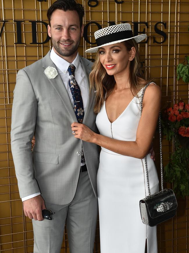 Jimmy and Nadia Bartel on Caulfield Cup Day. Picture: AAP