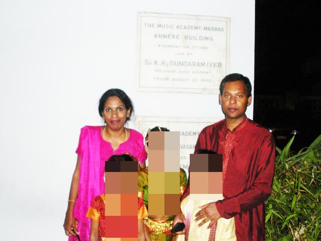 Kumuthini (left) and Kandasamy Kannan, above in Chennai, allegedly left their ‘slave’ locked in their home when they holidayed in India.