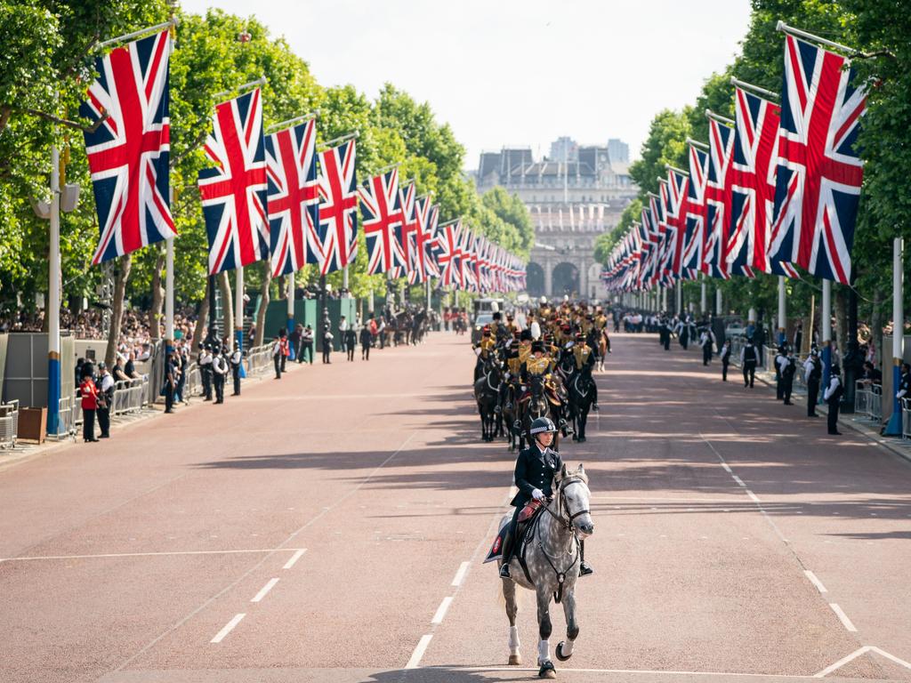 The Royal Procession leaves Buckingham Palace for the Trooping the Colour parade. Picture: Getty Images