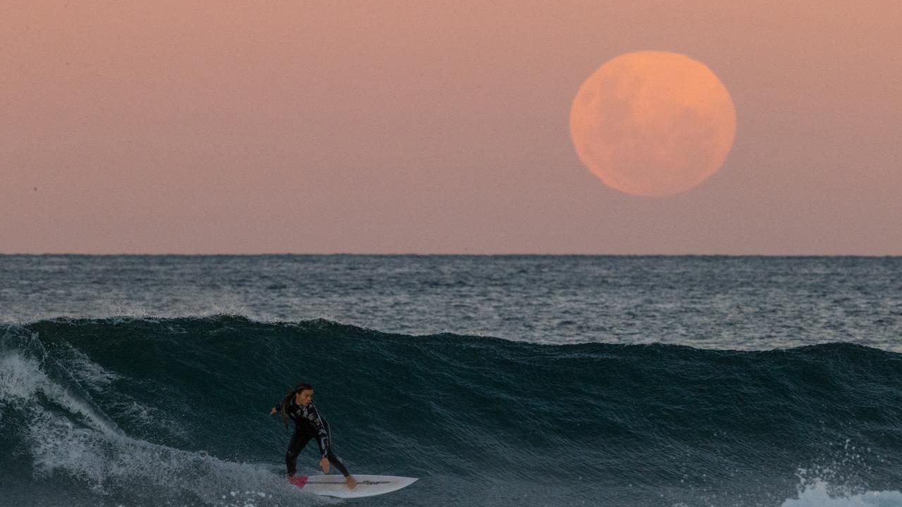 It is the first total lunar eclipse in more than two years, which coincides with a supermoon. A super moon is a name given to a full (or new) moon that occurs when the moon is in perigee - or closest to the earth - and it is the moon's proximity to earth that results in its brighter and bigger appearance. Picture: Getty