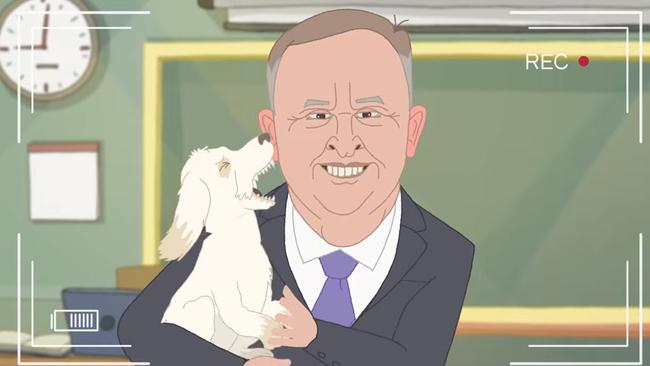 Toto aims a bite at Albo.