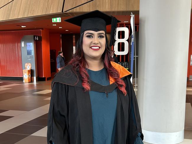 Keshia Perera graduates from the Australian Catholic University with a Bachelor Biomedical Science on April 7, 2024. Picture: Brittany Busch