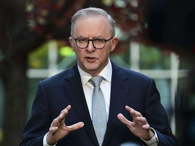 CANBERRA, AUSTRALIA - MAY 10: Prime Minister Anthony Albanese holds media interviews at Parliament House in Canberra. Picture: NCA NewsWire / Martin Ollman