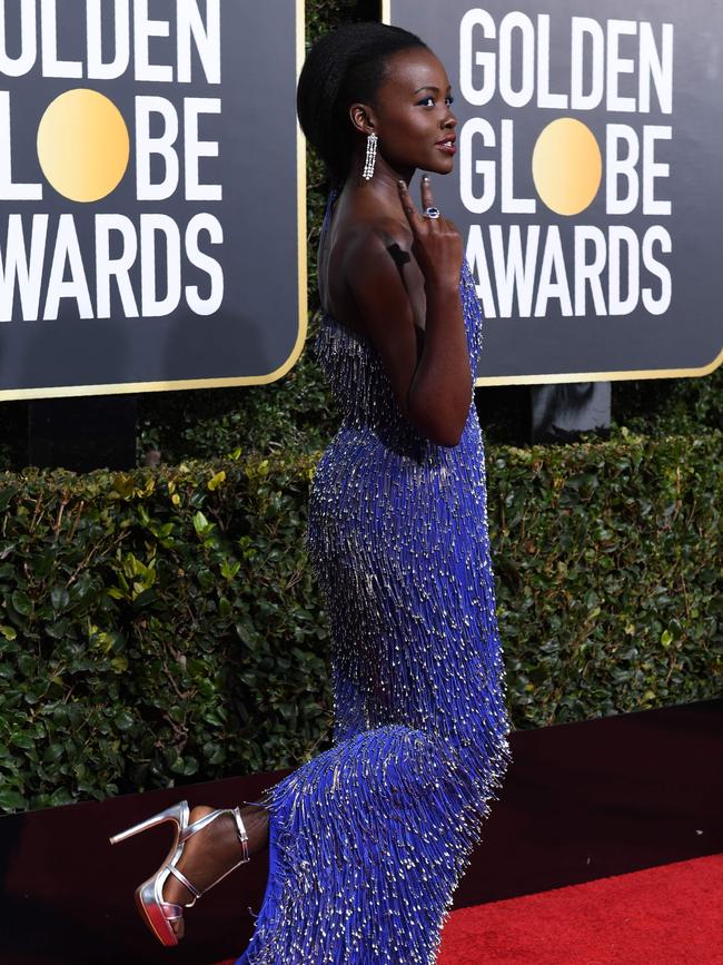 Lupita Nyong'o in Calvin Klein. Picture: AFP