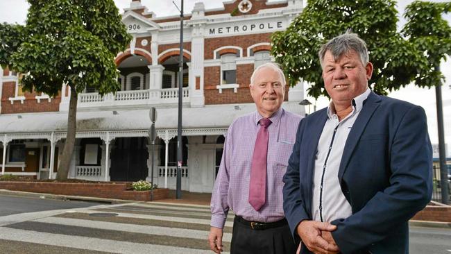 Morrie Marsden and Warren Ramsey, of Ray White Ipswich at Hotel Metropole. Picture: Cordell Richardson