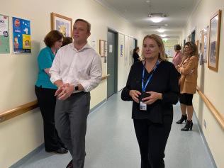 Health Minister and Deputy Premier Steven Miles with Gold Coast Public Health Unit Director Sharon Jurd.