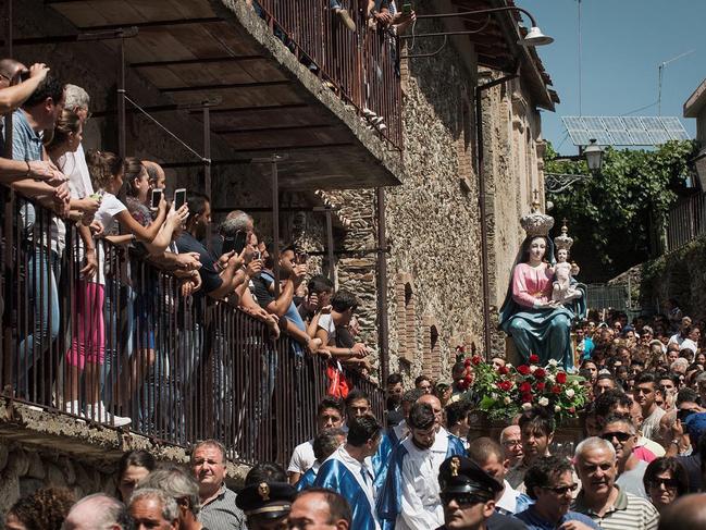 F1KTTY San Luca, Italy. 02nd Sep, 2015. Thousands of devotees join in the procession of Maria di Polsi. The people who carried the statue is from the village of Bagnara. The Sanctuary of Our Lady of Polsi is also known as the Sanctuary of Santa Maria di Polsi or the Our Lady of the Mountain. It is a Christian sanctuary in the heart of the Aspromonte mountains, near San Luca in Calabria, southern Italy. Â© Michele Amoruso/Pacific Press/Alamy Live News