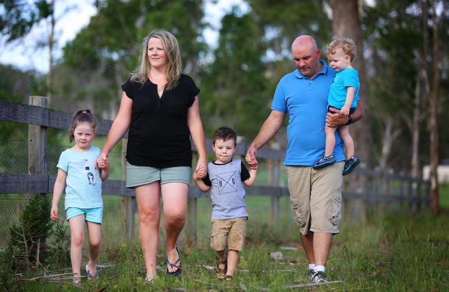 <s1>Mum Jess Simpson (pictured with children Evie, Will and Ryan and husband Andrew) fears the M9 will damage the region’s rural aspect. Picture: Angelo Velardo</s1>