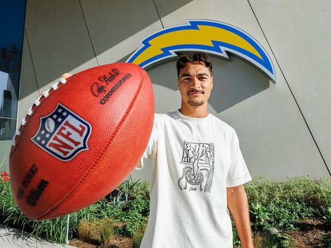 Jordan Petaia has signed with NFL team LA Chargers. Photo by Mia Jones/LA Chargers