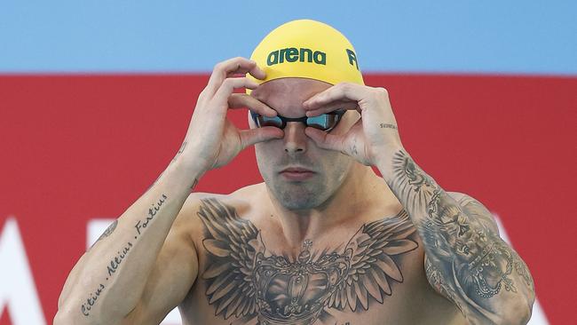 MELBOURNE, AUSTRALIA - DECEMBER 15: Kyle Chalmers of Australia looks on in the Men's 100m Freestyle Final on day three of the 2022 FINA World Short Course Swimming Championships at Melbourne Sports and Aquatic Centre on December 15, 2022 in Melbourne, Australia. (Photo by Daniel Pockett/Getty Images)