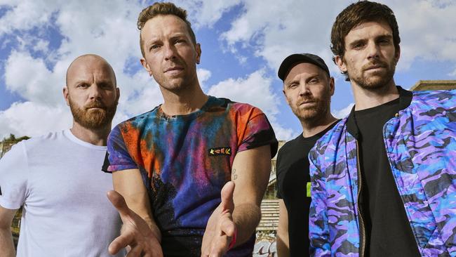 British rock band Coldplay, which will perform a one-off concert in Perth on November 18, 2023 as part of its Music of the Spheres world tour. Picture: James Marcus Haney