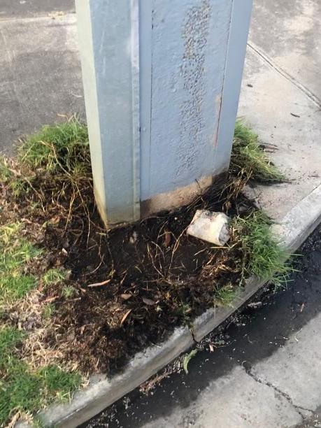 Police are investigating a grass fire outside a mosque in Marion. Pictures: Supplied