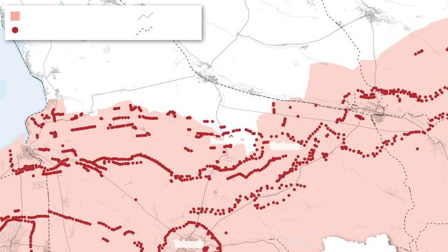 Note: Russian-controlled area as of Aug. 30. Sources: Brady Africk, American Enterprise Institute (Russian fortifications); Institute for the Study of War and AEI’s Critical Threats Project (Russian-controlled area) Emma Brown/The Wall Street Journal