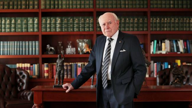 Former Prime Minister John Howard in his office, Sydney. Jane Dempster/The Australian.