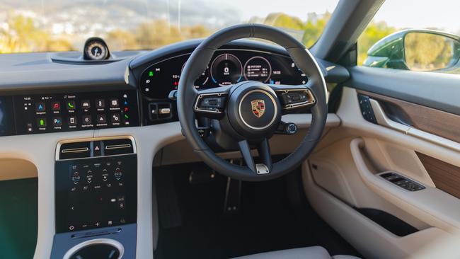 Inside the Porsche Taycan.