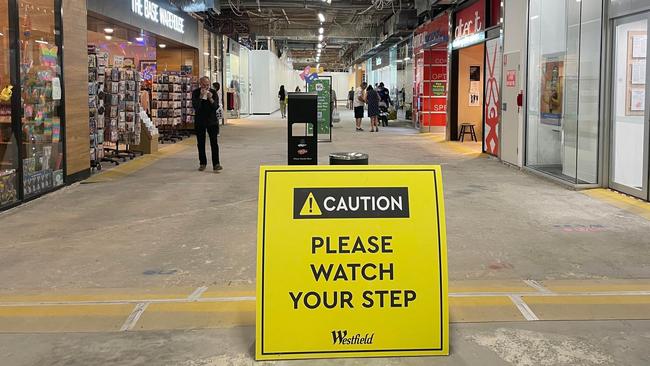 Construction work is underway at Westfield Knox, with new ceilings and flooring on the way.