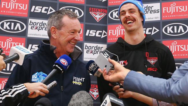 Neale and Joe Daniher at Essendon’s press conference.