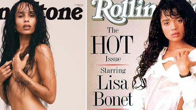 Zoe Kravitz recreates mother Lisa Bonet's Rolling Stone cover from 30 years ago. Picture: Rolling Stone