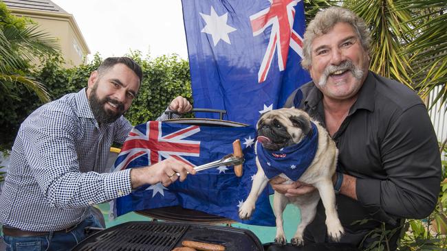 Nick Neda and Robert DiPierdomenico are encouraging people to celebrate Australia Day. Picture: Jason Edwards