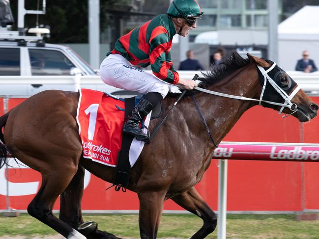 Easy street as The Autumn Sun and James McDonald leave their rivals in the rearview mirror. Picture: Jay Town