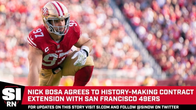 49ers, Nick Bosa agree to record-breaking extension Wednesday