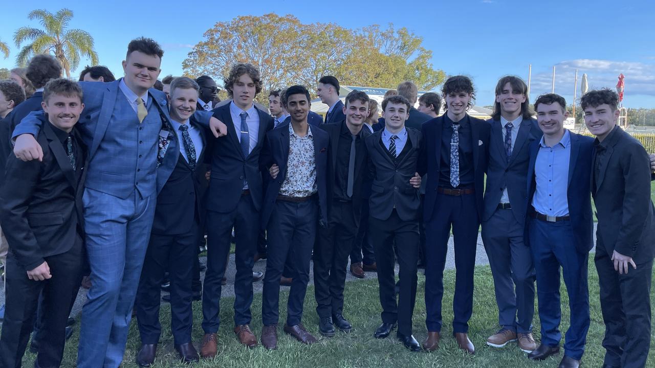 Connor Hennessy, Sean Abel, Lachie Hyde, Harrison Colyer, Arjun Gill, David Gilliland, Kalob Stone, Jacob Lacy, Cameron Mitchell, Cooper Jones, Max Jones at the St John Paul College Year 12 Formal. Picture: Matt Gazy