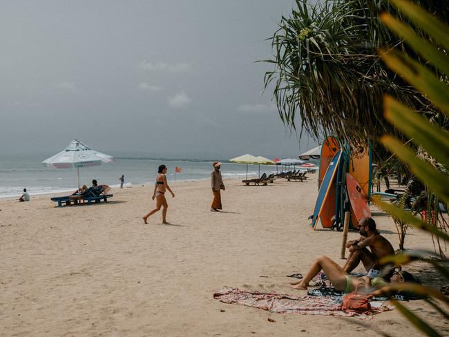 Chilling at Legian on March 8, 2021. Bali’s tourism industry has reset to focus much more on domestic travellers and expats during COVID. Picture: Bali Buddies