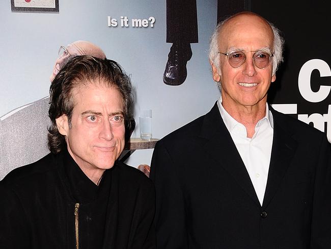 HOLLYWOOD - SEPTEMBER 15:  Richard Lewis and Larry David attend the 7th season premiere of HBO's "Curb Your Enthusiasm" at Paramount Theater on the Paramount Studios lot on September 15, 2009 in Hollywood, California.  (Photo by Jason LaVeris/FilmMagic)