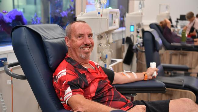 Gary Mantell, at the Townsville Lifeblood Centre in Garbutt, will reach the milestone of his 500th blood donation in January and is urging people to get behind the current Defence Blood Drive. Picture: Evan Morgan