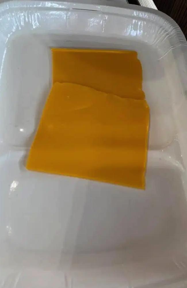 Another McDonald's fan showed a snap of an order they'd received by mistake – a box of cheese slices. Picture: Supplied