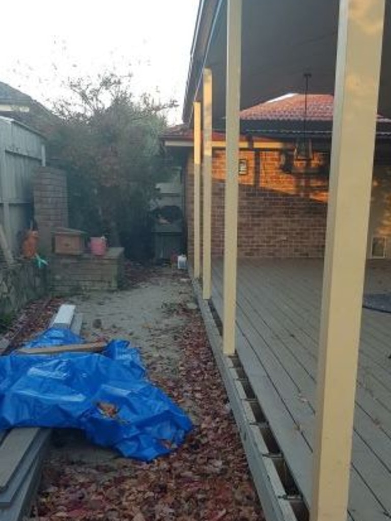 The backyard has been left a ‘disaster’. Picture: Supplied