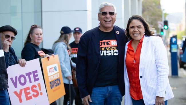 Nyunggai Warren Mundine and Senator Jacinta Nampijinpa Price were charismatic, clear communicators for the No side. Picture: Linda Higginson